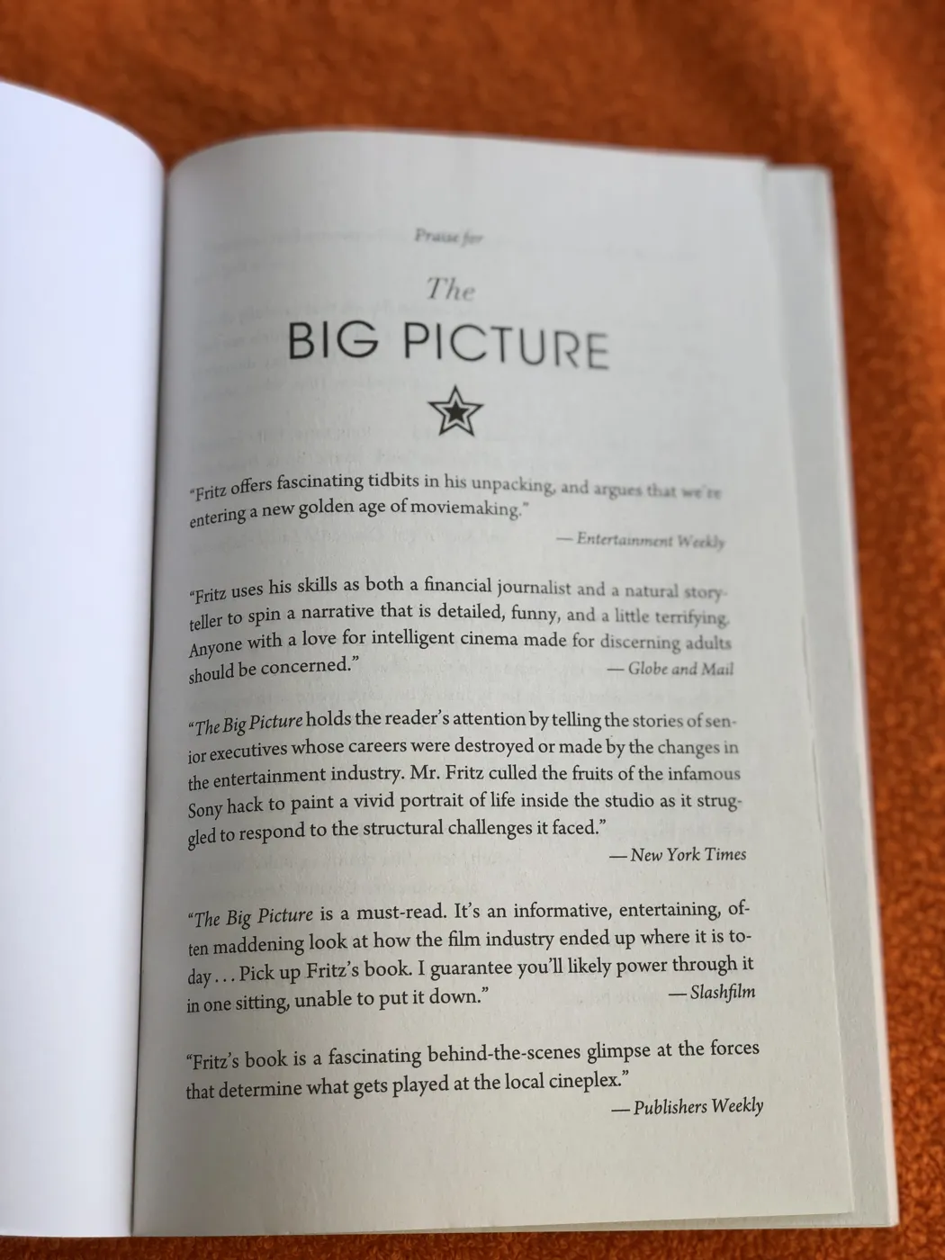 The Big Picture open at its title page