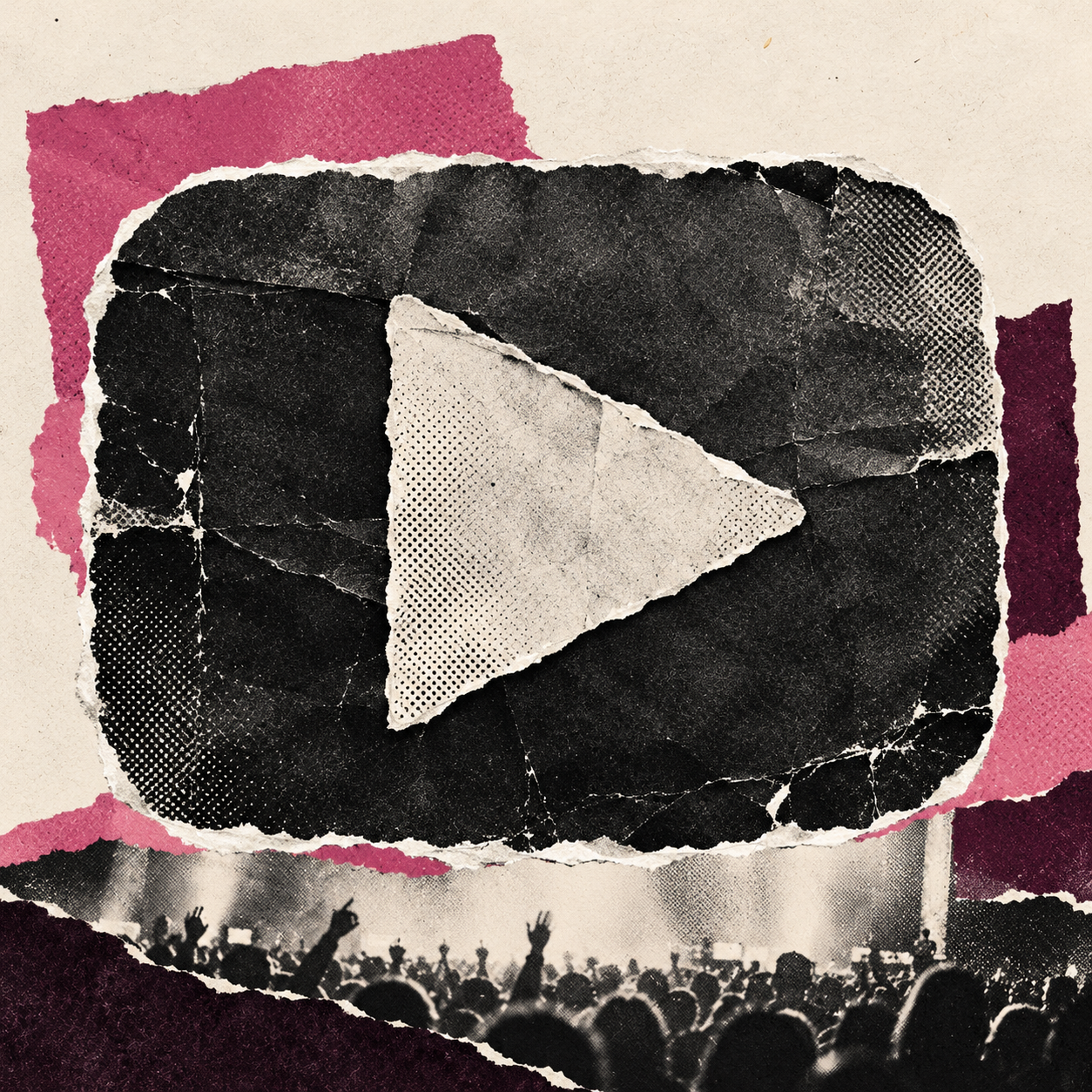 Original Media CFO editorial collage illustrating: YouTube keeps Coachella livestream rights through 2030
